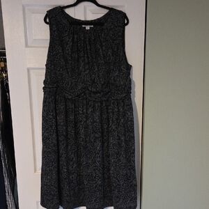 Coldwater Creek Black Patterned Midi Dress- 24